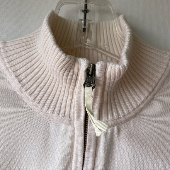 Foxcroft Women’s 100% Supima Cotton Quarter Zip Sweater Cream Size L - Picture 3 of 12